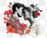 PNG Portrait kissing flower adult