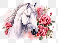 PNG Horse rose animal mammal. AI generated Image by rawpixel.