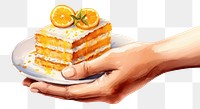 PNG Orange cake dessert fruit food. AI generated Image by rawpixel.