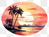 PNG Painting outdoors sunset nature. AI generated Image by rawpixel.