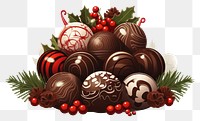PNG Chocolate christmas dessert plant. AI generated Image by rawpixel.