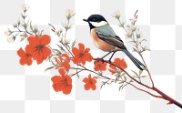 PNG Animal flower plant bird. AI generated Image by rawpixel.