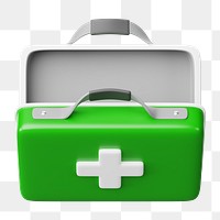 PNG 3D medical briefcase, element illustration, transparent background