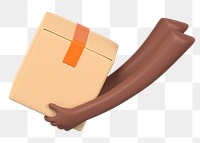 PNG 3D parcel delivery, element illustration, transparent background