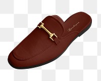 PNG Red slip-on half loafer shoes, transparent background