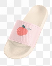 PNG Peachy beach sandals, transparent background