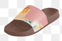 PNG Brown beach sandals, transparent background