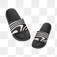 PNG Black beach sandals, transparent background