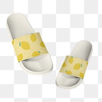 PNG Lemon beach sandals, transparent background