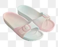 PNG Pastel gradient beach sandals, transparent background