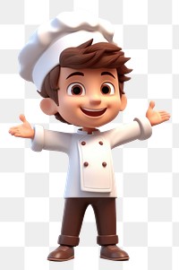 PNG Wearing chef uniform child cartoon white background. AI generated Image by rawpixel.