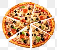 PNG Pizza olive food white background. AI generated Image by rawpixel.