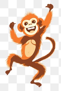 PNG Monkey happily jumping wildlife mammal animal. 