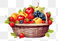 PNG Basket fruit strawberry blueberry. 