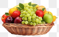 PNG  Fruit basket grapes plant food. AI generated Image by rawpixel.