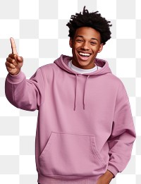 PNG Smile sweatshirt standing pointing. 