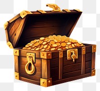 PNG Opened treasure chest white background container . 