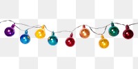 PNG Christmas lights bead white background illuminated
