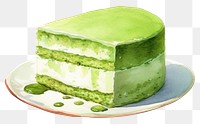 PNG Green tea cake dessert plate food. 