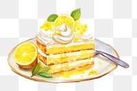 PNG Lemon cake dessert fruit lemon. AI generated Image by rawpixel.