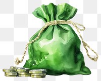 PNG Money bag green white background investment container. 