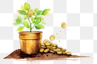 PNG Money growth plant herbs coin. AI generated Image by rawpixel.