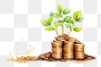 PNG Money growth plant coin leaf. AI generated Image by rawpixel.