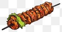 PNG Kebab sketch food arrosticini. AI generated Image by rawpixel.