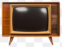 PNG Vintage television screen white background electronics. 