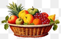 PNG  Fruit basket pineapple plant food. AI generated Image by rawpixel.