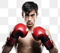 PNG Thai boxing white background determination bodybuilding. AI generated Image by rawpixel.