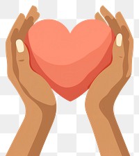 PNG Hand holding heart creativity romance cartoon. 