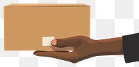PNG Hand holding cardboard box container appliance package. AI generated Image by rawpixel.