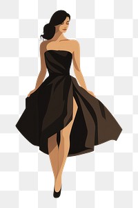 PNG Dress fashion adult black. 