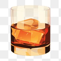 PNG Whiskey glass drink beverage whisky. AI generated Image by rawpixel.