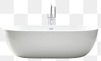 PNG Modern clean ceramic bathtub white white background simplicity. 