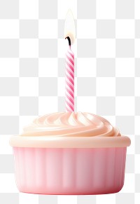 PNG Birthday candle cake cupcake dessert. AI generated Image by rawpixel.
