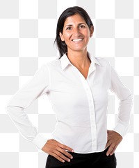 PNG Female business owner sleeve blouse shirt. 