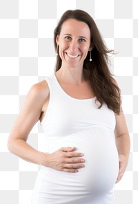 PNG Female pregnant woman standing portrait smiling. 