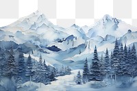 PNG Winter mountain landscape painting winter nature. 