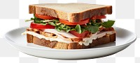 PNG Turkey sandwich bread lunch plate. 