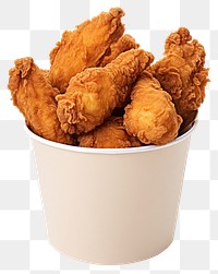 PNG Fried chicken bucket fried food white background