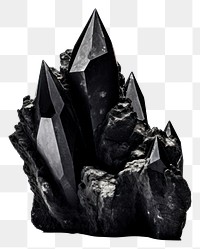 PNG Black crystals mineral quartz rock. 