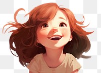 PNG Cute happy girl portrait drawing. AI generated Image by rawpixel.