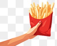 PNG French fries holding paper food. AI generated Image by rawpixel.