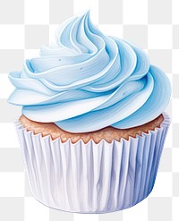 PNG Blue cupcake dessert icing cream. AI generated Image by rawpixel.