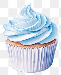 PNG Blue cupcake dessert icing cream. 