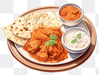 PNG Bread raita curry plate. AI generated Image by rawpixel.