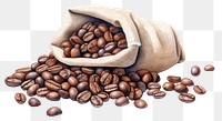 PNG Coffee beans white background freshness abundance. 