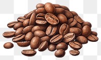 PNG Coffee bean pile white background coffee beans freshness. 